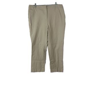 Ann Taylor Factory Womens Pant Trouser Straight Leg Beige 14 Cuffed Career Ankle